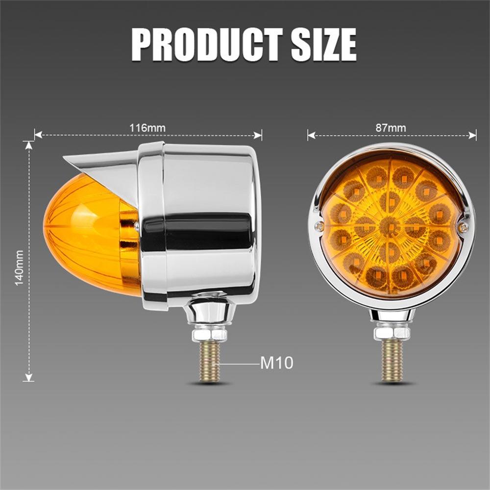2X Amber LED Single Face Semi Truck Fender Side Marker Light Turn Signal DRL 12V