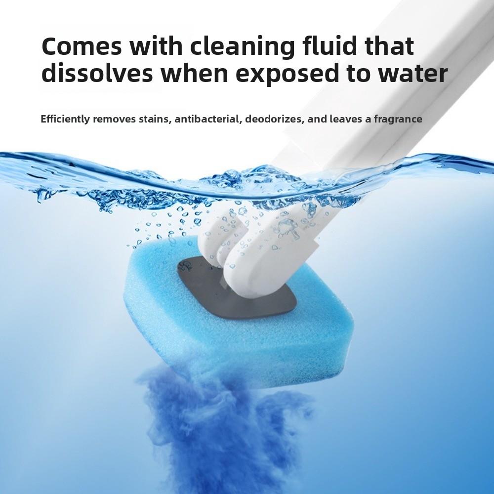 Plastic Disposable Toilet Brush Sponge Head Toilet Scrubber Toilet Cleaning Brush  Household Use