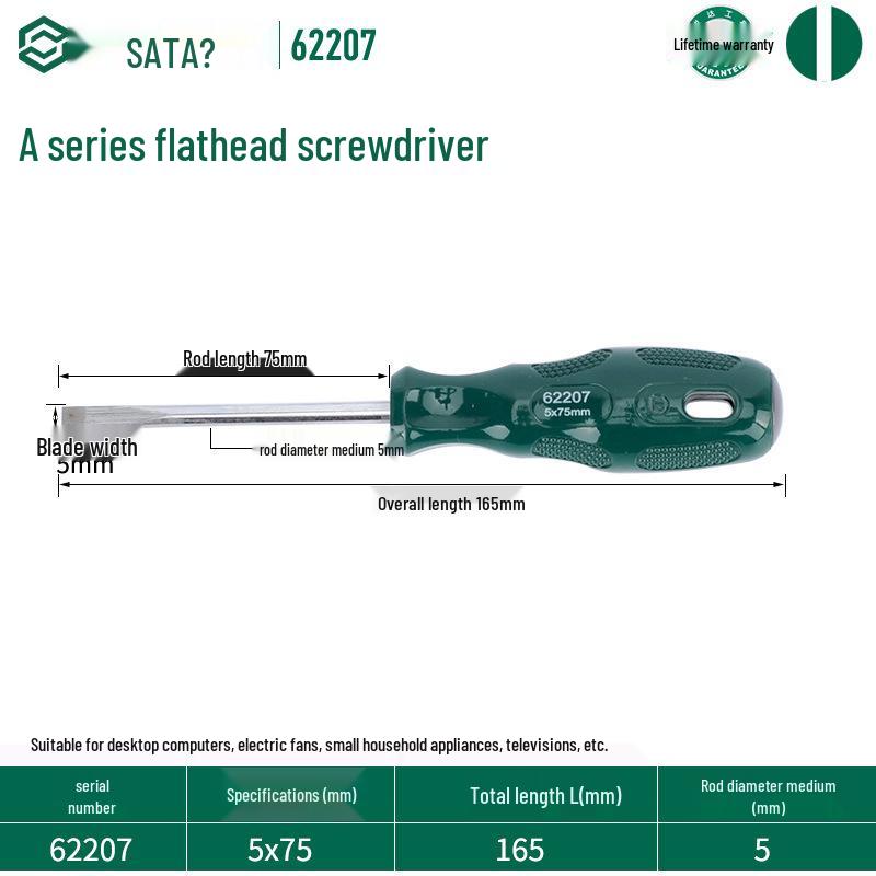 Sata Stubby Screwdriver Set: Phillips, Slotted, Flathead, Torx