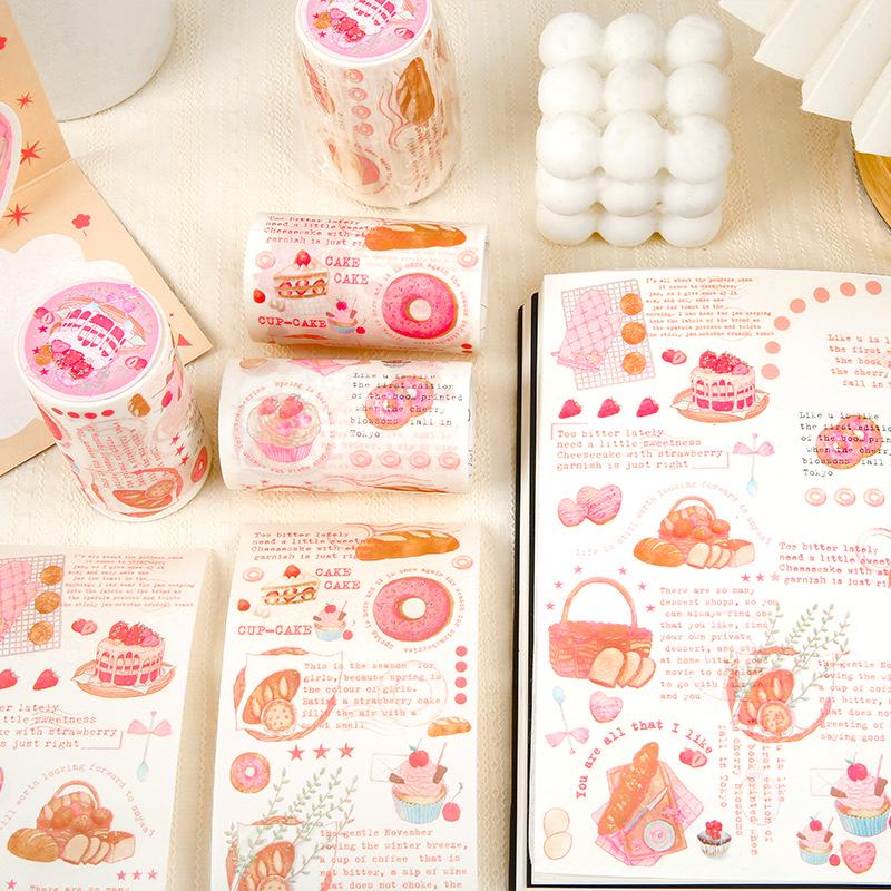 Mu Ran Cute Washi Paper Sticker Roll - Cartoon Decorative Sealing Patterns for Planners
