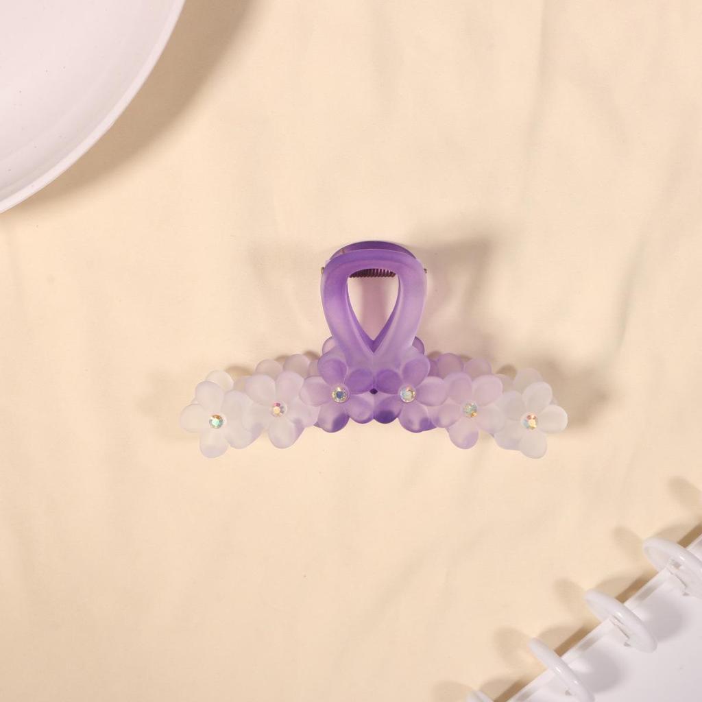 Gradient Rhinestone Shark Hair Clip for Women's Updo