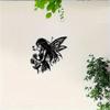 Elegant Black White Fairy Floral Metal Wall Art, Timeless Design for Living Room Bedroom Decor, Housewarming Anniversary Gift for Homeowners