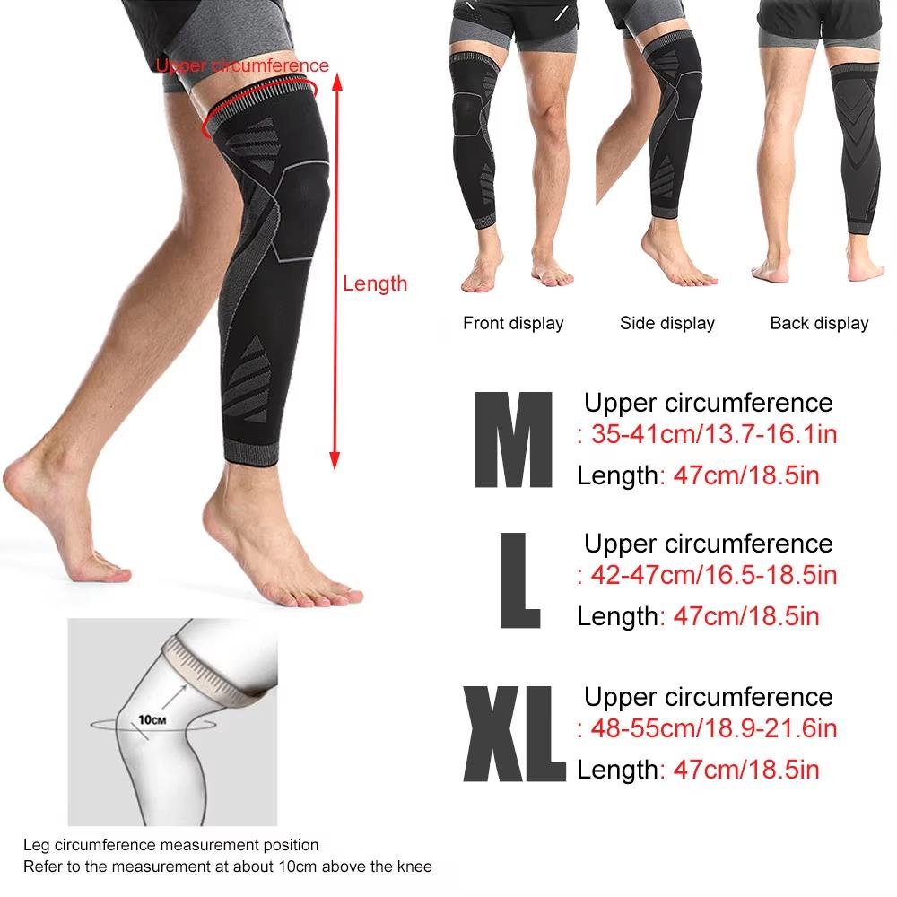 Compression Knee Pads Support Lengthen Stripe Sport Sleeve Arthritis Joint Pain Protector Elastic Kneepad Brace