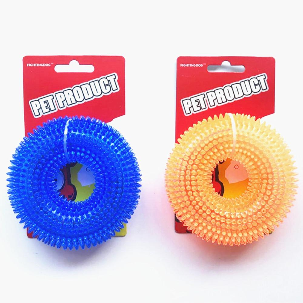 Bite-resistant vocal barbed ring TPR dog gnawing toy large dog teeth grinding tire