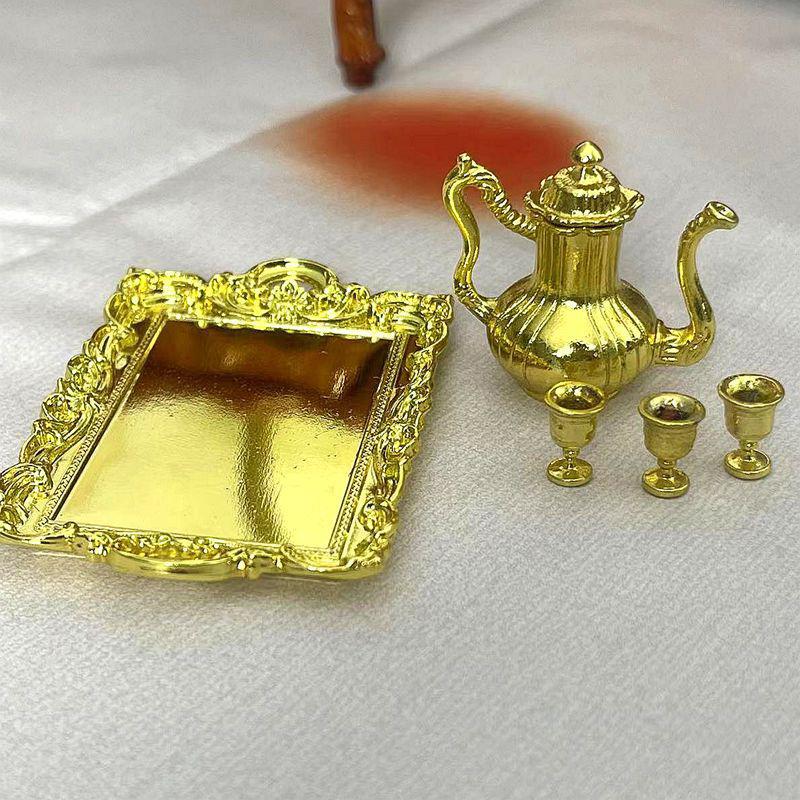 1 Set Diy Accessories Dollhouse Miniature Tableware Porcelain Simulation Mini Retro Tea Cup Set Playhouse Toys