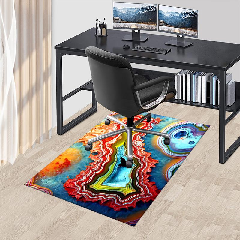 

1pc Colorful Agate Slice Chair Mat - Anime Cartoon Design, Non-Slip Carpet for Office Chairs, Suitable for All Seasons, Home Decor, Living Room, Bedro 60cm by 90cm