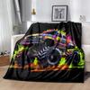 1pc Colorful Truck Printing Lightweight Flannel Blanket, Comfortable and Warm Blanket, for Camping Sofa Bed and Couch Office, Suitable for Gi