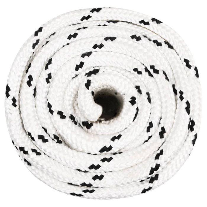 152783 vidaXL Corde de bateau tressé Blanc 16 mmx25 m Polyester
