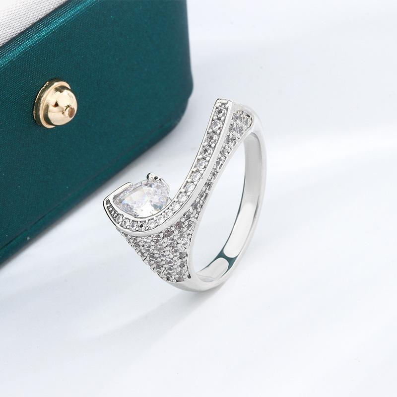 Line Style Jewelry Jewelry Highlight Ring Diamond Copper no. 6