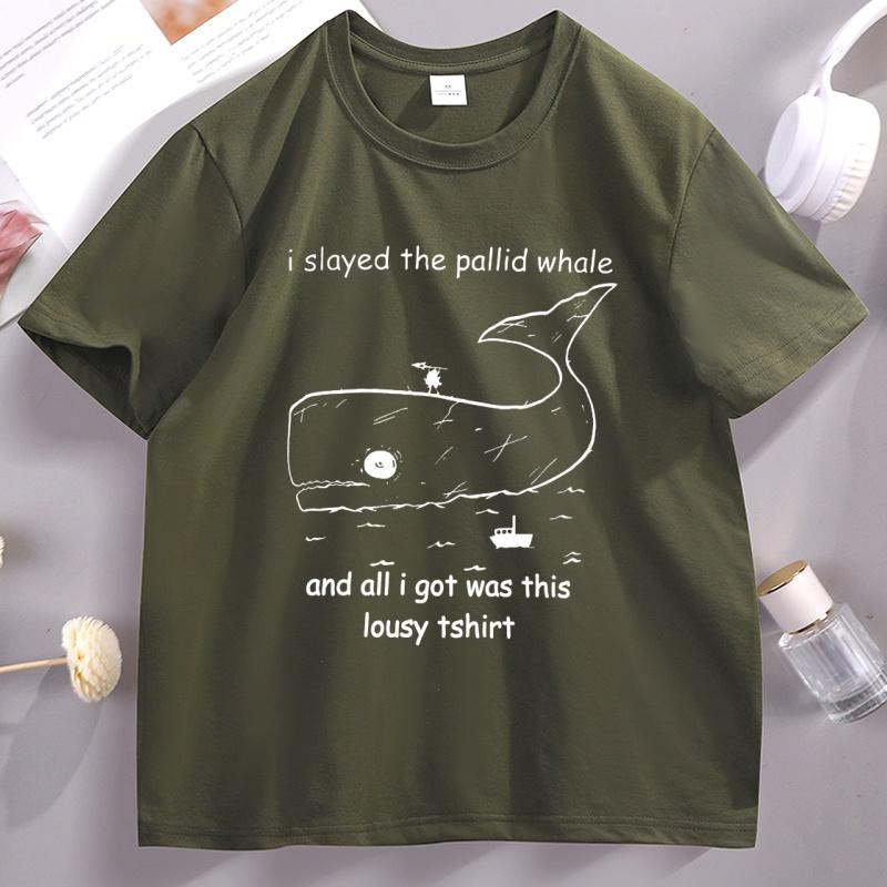 Limbus Company Whale Tshirt Unisex WOMEN Printed Short Sleeve Tshirt Casual Round Neck High Quality Tee Shirt Streetwear Tops
