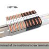 20PCS Universal DIN Rail Terminal Blocks Kit 32A 400V Wire Wiring Connector  Circuit Inline