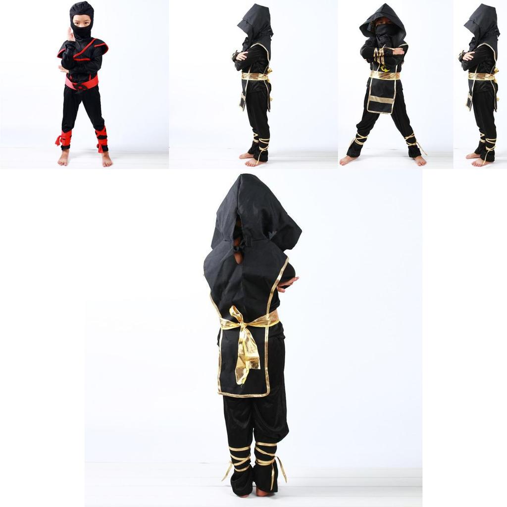 Stunning Boys Kids Ninja Assassin Samurai Warrior Fancy Dress Costume For Halloween