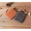 2025 Unisex Vintage Crazy Horse Full-Grain Wallet vertical Bifold Leather Card Holder Retro Brown for Students Daily/Travel Use