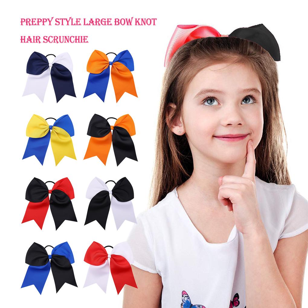 Fascia Larga Fiocco Nodo Elastico Spesso Abbinamento Colori Ornamenti Senza Impigli Stile Preppy Porta Coda di Cavallo Scrunchies Accessori