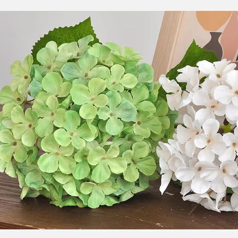 5Pcs/lot 3D Printing of Hydrangea Artificial Silk Flower Wedding Flower Arrangement Party Home Decoration Fake Hydrangea Flowers