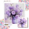 New Arrival 5D DIY Full Circle Diamond Painting "Purple Flower" Embroidery Cross Stitch Home Decor Gift
