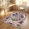 Floral Art Theme Soft Crystal Velvet Rug Custom Name & Text Print Non Slip Floor Rug for Bedroom Living Room