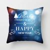 Domácí dekorace vánoční modrá sněhová vločka veselé vánoce santa tisk polyester povlak na polštář povlak na polštář funda de almohada