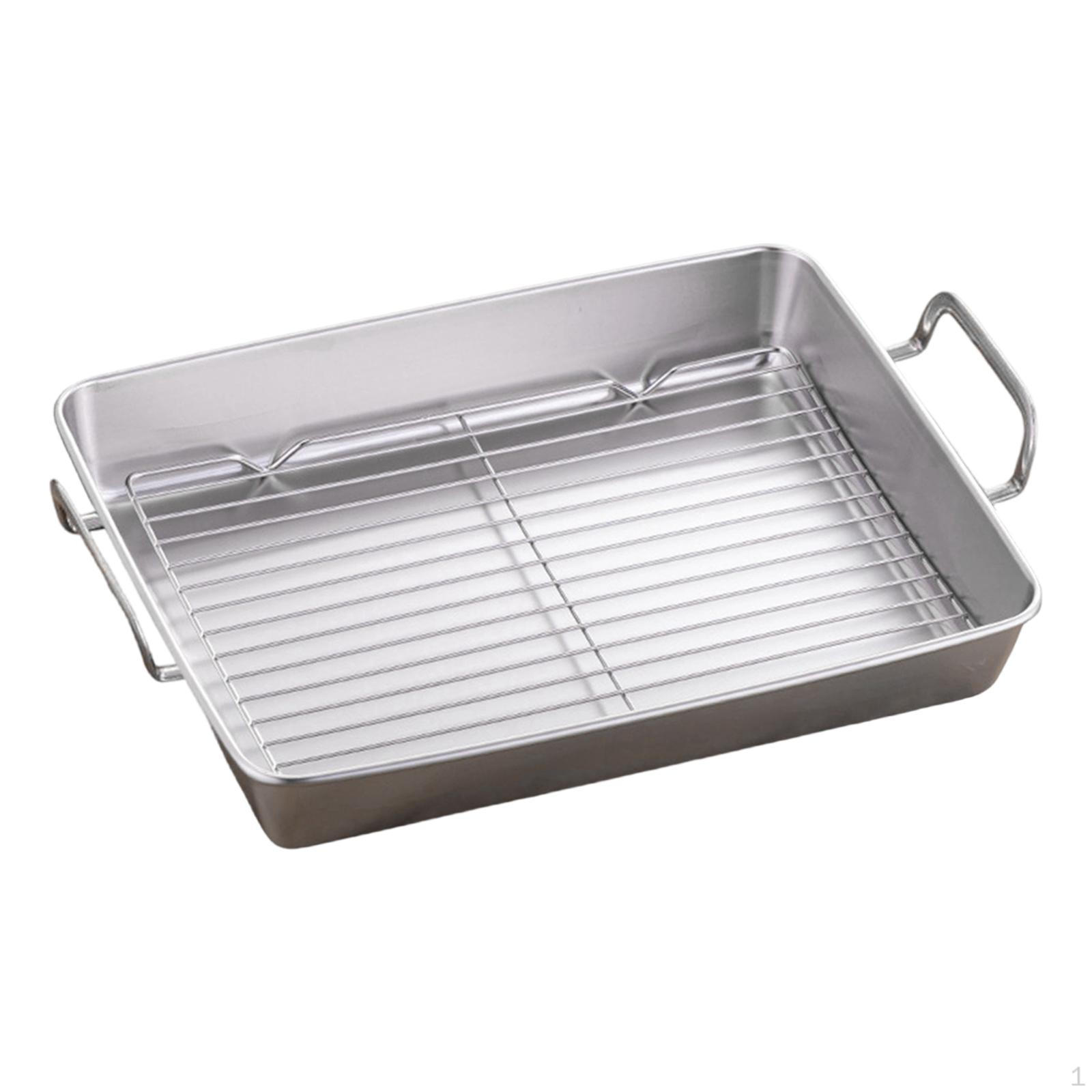 

Roasting Pan Baking Tray Accessories Rectangular Turkey Kitchen Cookware for Length 36 cm