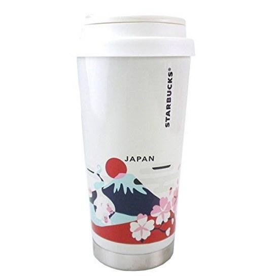 STARBUCKS Kolekce You Are Here Nerezový hrnek JAPAN 473ml Japonský styl Hora Fudži Třešňový květ Daruma Bonsai Hrad Ramen Sushi Lokální