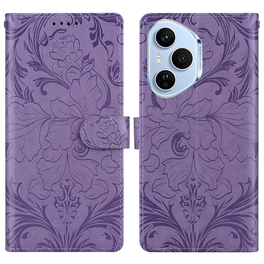 Dla Honor 400 Pro 5G (Światowy) Skórzane etui z wytłoczonym wzorem kwiatowym Portfel Stojak Klapka Pokrowiec na telefon typu flip