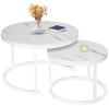 Set of Two Tables White Galen White Marble