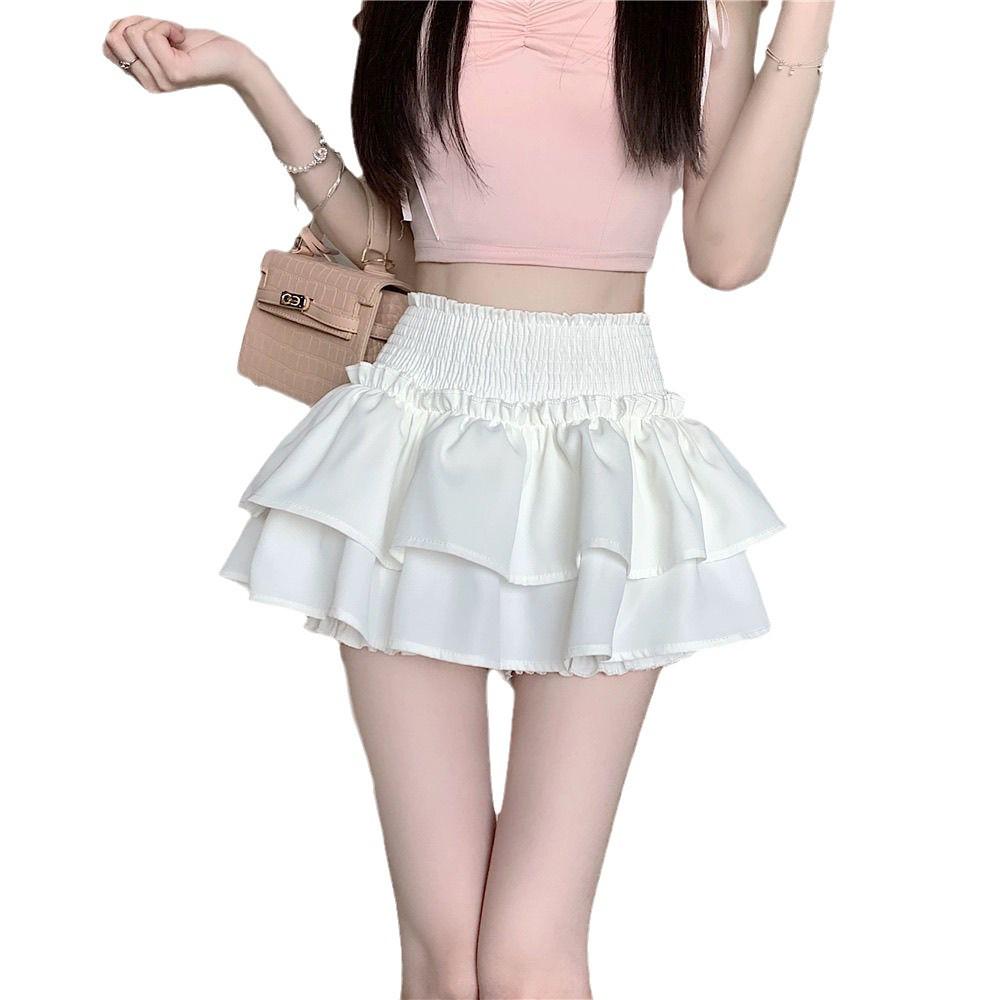 Women's High-Waist Ballet-Style A-Line Skirt: Sweet & Spicy Summer Puff Design, Anti-Exposure, Short & Flared.