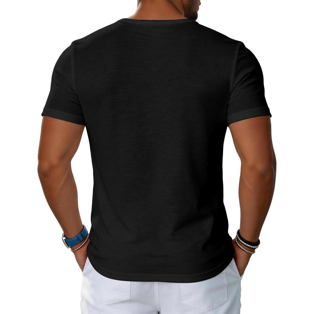 Herren Freizeit T-Shirt mit kurzen Ärmeln, V-Ausschnitt, leicht, weicher Stoff, bequeme Passform, Top für draußen und den täglichen Gebrauch