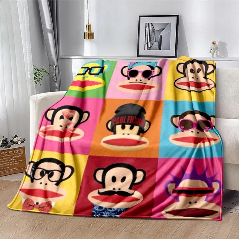 P-Paul Frank-k Flannel Portable Blanket for Children's Picnic in Living Room Bedroom Sofa Bed Ideal Birthday Gift