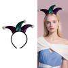 Clown Headpiece With Purple Sequin Fabric And Pompom Decorations For Party Costume Accessories