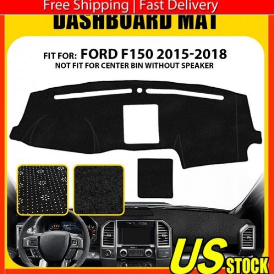 Dashboard Cover Fit For 2015-2018  Ford F150 Dash Cover Mat Dashmat Black