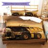 Caterpillar Inc. .  Lenjerie de pat cu model, Set cu cuvertură husă cuvertură față de pernă Cadou de casă de ziua de naștere (1 * husă de pilotă + 2 * fețe de pernă, fără miez)