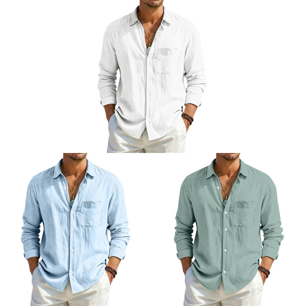 Casual Mens Cotton Linen Cardigan With Multiple Pockets For Summer And Fall Wear
