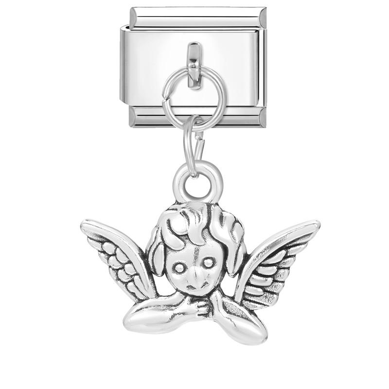 Boho Elephant Devil Eyes Moon Bow Knot Butterfly Italian Charm Link Stainless Steel Fit 9mm Italian Chain Bracelet DIY Gift