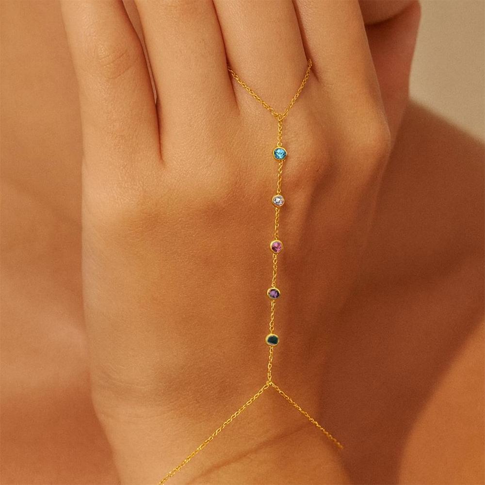 Mini Pearl Hand Chain Bracelet For Elegant Women Wedding Party High-End Gold Color Link Finger Bracelets Stainless Steel Jewelry