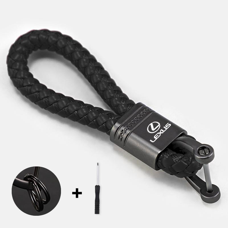 

Car Styling Keychain Leather Woven Rope Metal Key Ring For Lexus F SPORT GX460 Ct200h IS250 ES 220D IS200 Fsport GS GX IS LS LX