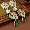 Dopamine Inlaid Rhinestone Exaggerated Flower Droplet Pendant Drop Earring for Women Medieval Exquisite Luxury Designer Zircon