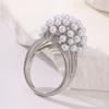 Trendy Inlaid Imitation Pearl Women's Ring Exquisite Gold Color Geometry Daily Wear Party Jewelry Anniversary Gift