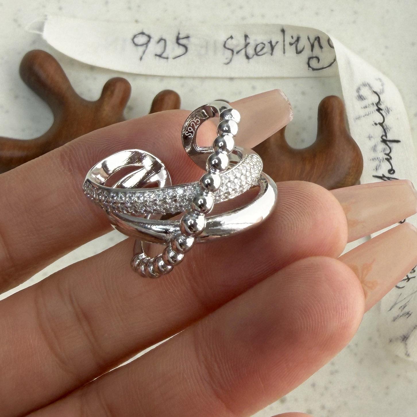 

925 Sterling Silver Rings for Women Couple Minimalist Handmade Simple Wide Cross Ring Fine Jewelry Gift Prevent Allergy resizable
