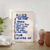 Retro Modern Rules Quote Trendy Guest Check Gift Wall Art Canvas Painting Posters Abstract Print For Living Dorm Room Home Decor No Frame