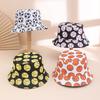 Trendy Fashion Reversible Fisherman Hat Full Print Sports Flat Top Sunshade Bucket Cap Suitable for Outdoor Travel