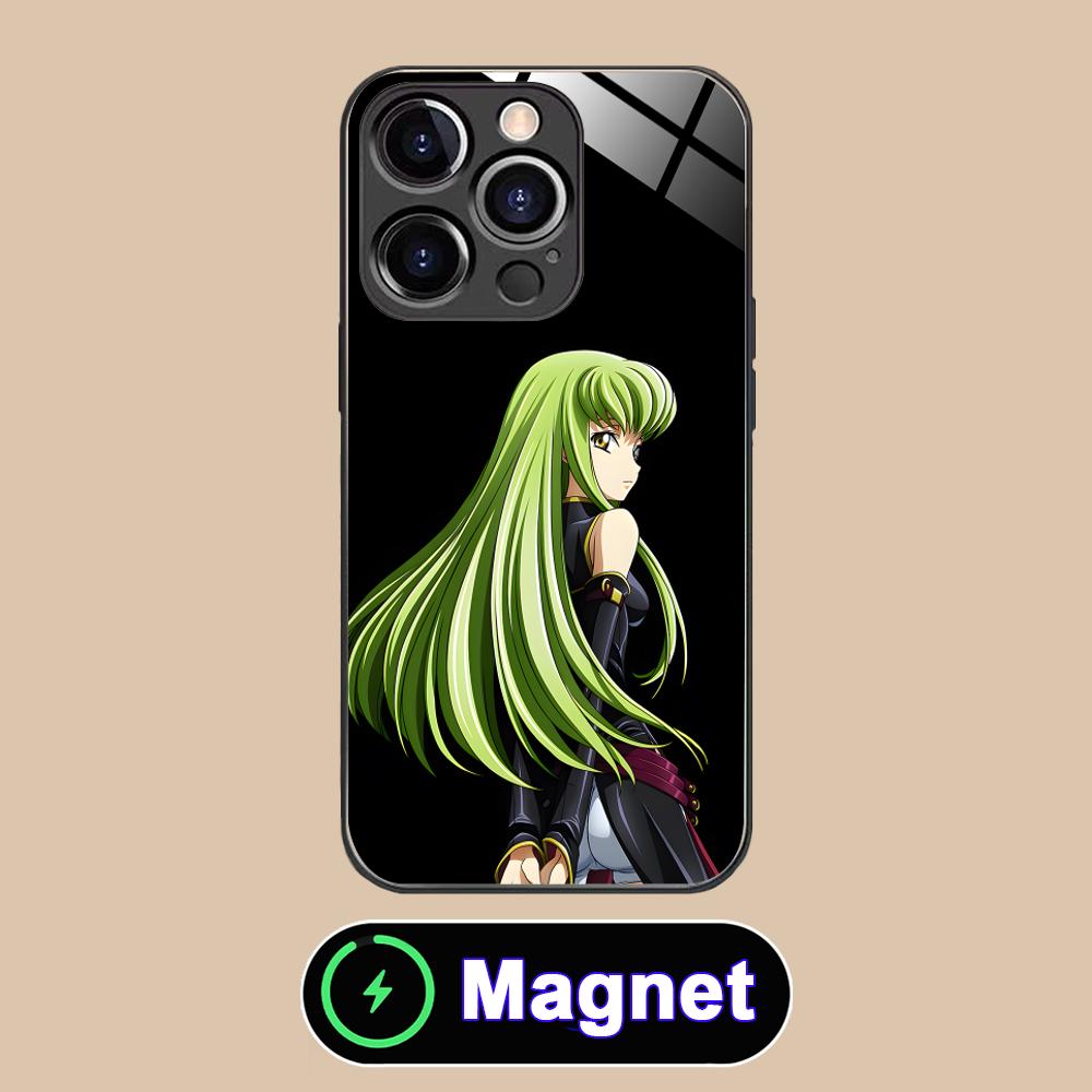 Anime Neon C.C Phone Case for iPhone 17 16 15 14 13 12 11 Air Pro Max Plus Mini Glass MagSafe Cover