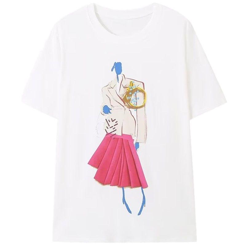 

Fashion Style 2023 Summer New Arrival Fashion Women s Fashion Clothing Contrast Color Girl Print T-shirt 5644159 250 White S