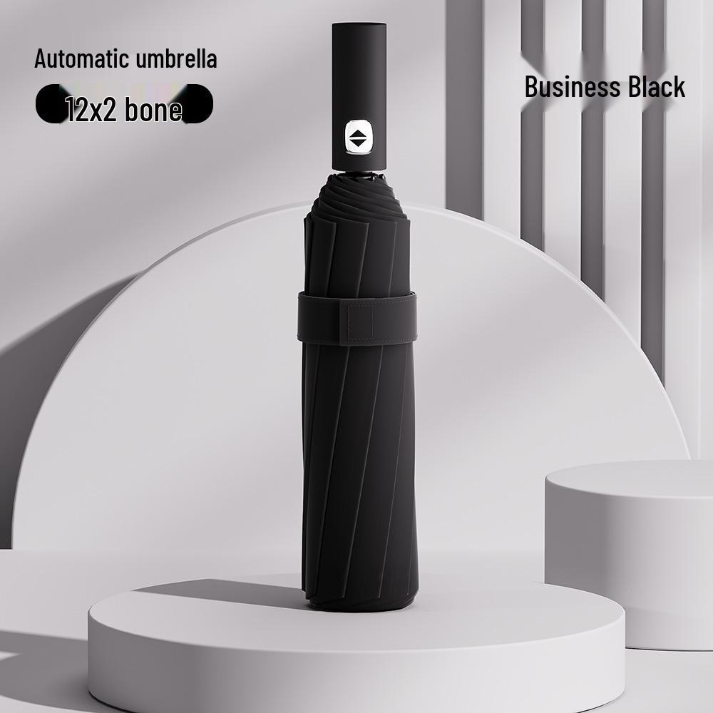 High-End Automatic Folding Sun & Rain Umbrella for Men - Large Size Sunscreen Sunshade