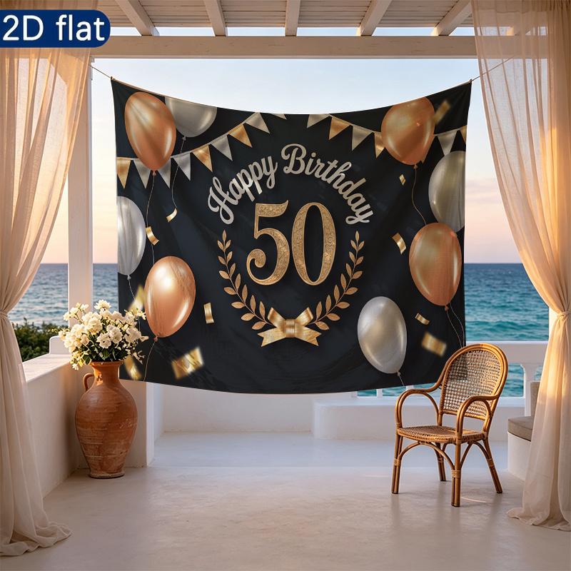 Party Backdrop Birthday Confetti 50Th Photo Booth Background Front Door Decor