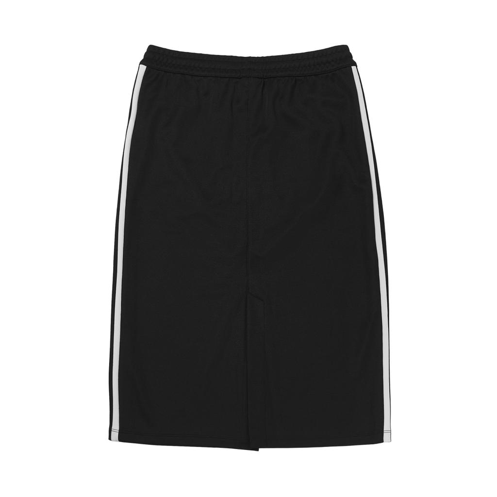 adidas Originals 3-Streifen Color-Block Elastischer Bund Sportlich Lässig Langer Rock Damen Unterteile Schwarz IR6101