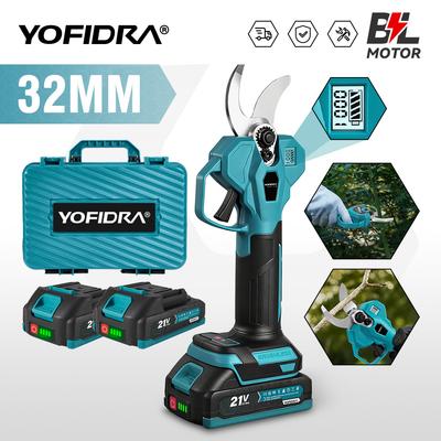 32 mm bešepetis elektrinis genėjimo sekatorius be laido 2 pavaros sodo vaismedžių bonsai žirklės įrankiai, skirti Makita akumuliatoriaus kontaktui