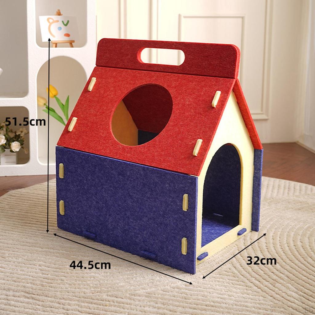 Cat House Cozy Bed Cave Handle Design Warm Funnest Play and Rest Scratch Resistant Easy Assembly