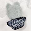 Leopard print jacket, 10cm plush doll outfit, black. Perfect for mascots, idols, K-pop dolls, and other fan activities. [Used]
