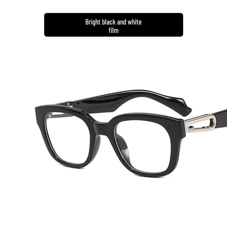 William Chan Style 2022 Korean Square Sunglasses with Paperclip Buckle Decoration